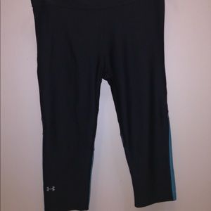 UnderArmour Black and Blue Capri Leggings